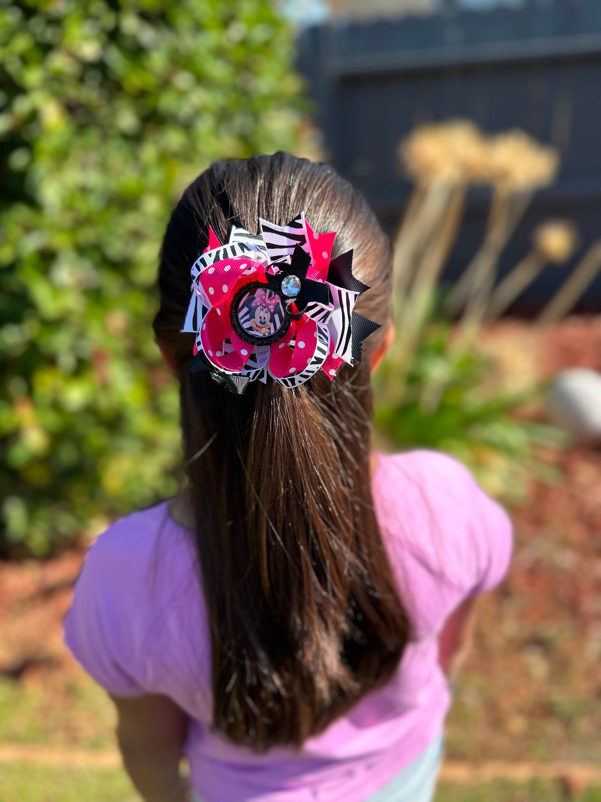 Grosgrain leopard print mouse hair bow