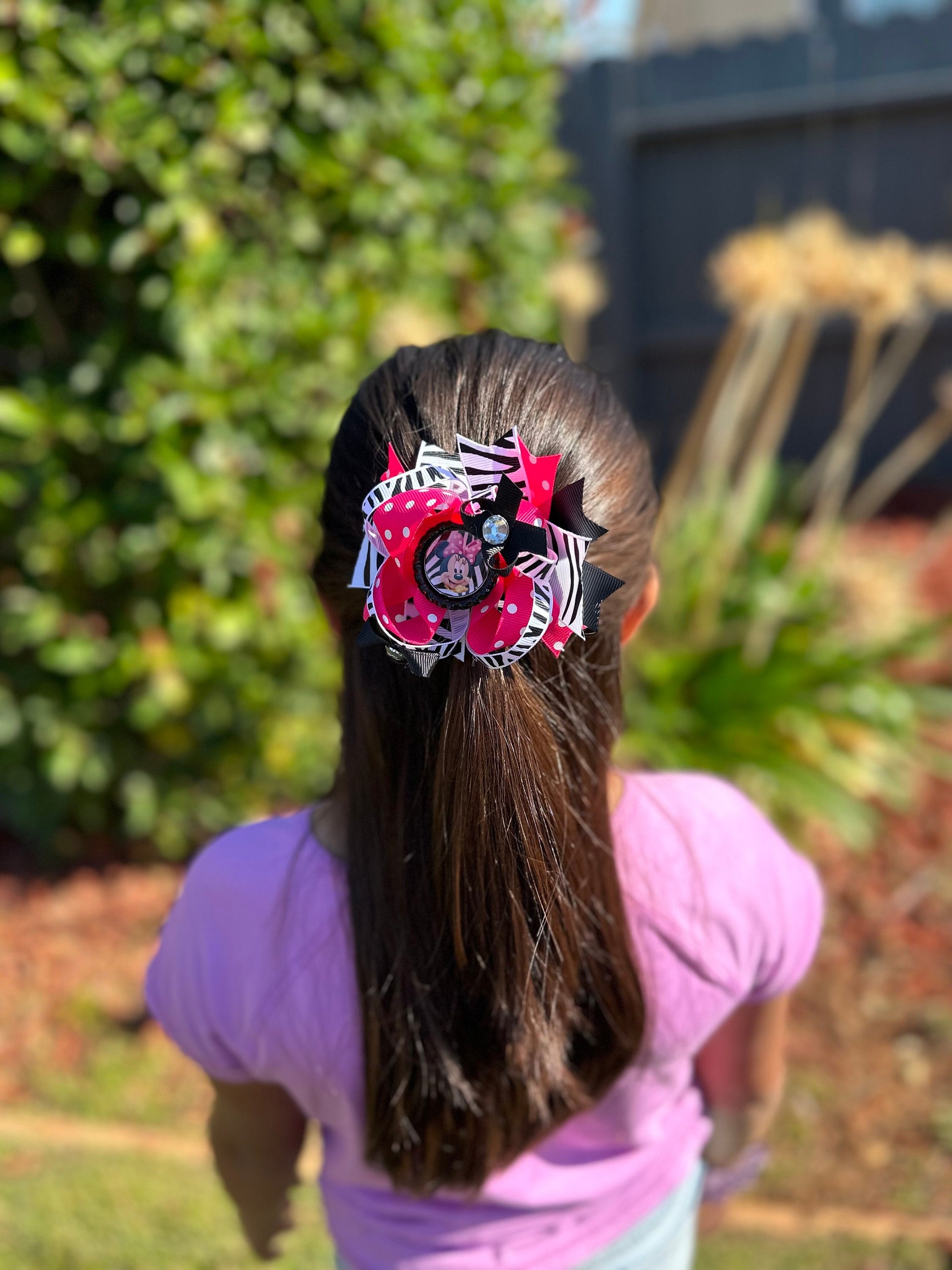 Grosgrain leopard print mouse hair bow