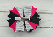 Zebra print mouse inspired boutique hair bow