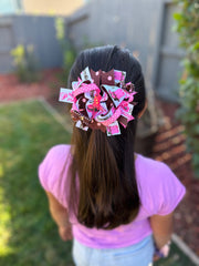 Girls cowboy boots grosgrain hair bow