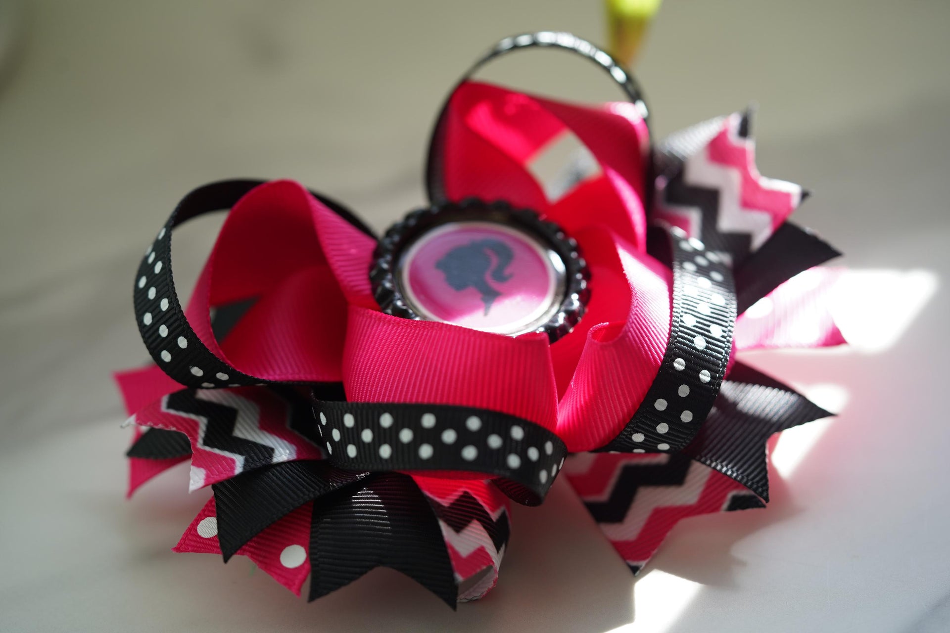 barbie inspired crossgrain hair bow