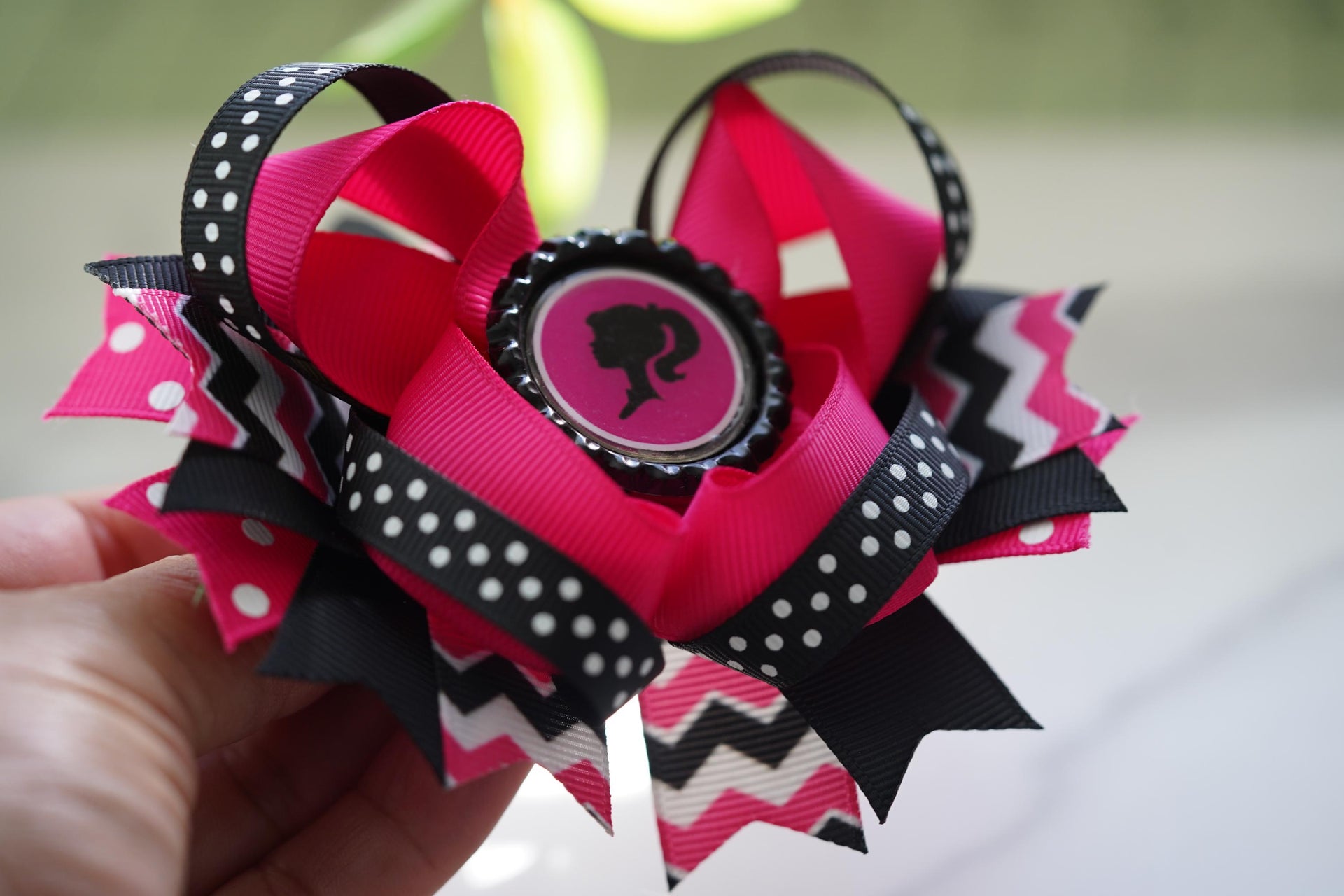 barbie inspired crossgrain hair bow