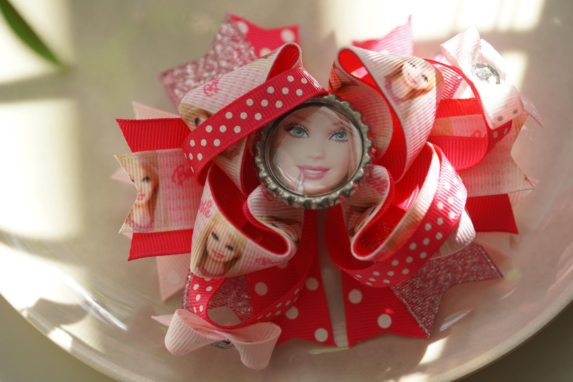 gross grain barbie inspired hair bow