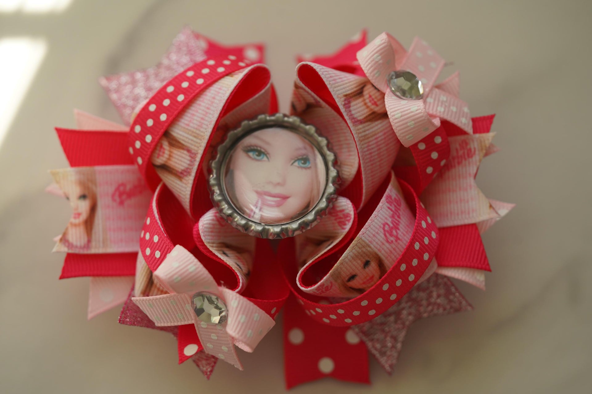 gross grain barbie inspired hair bow