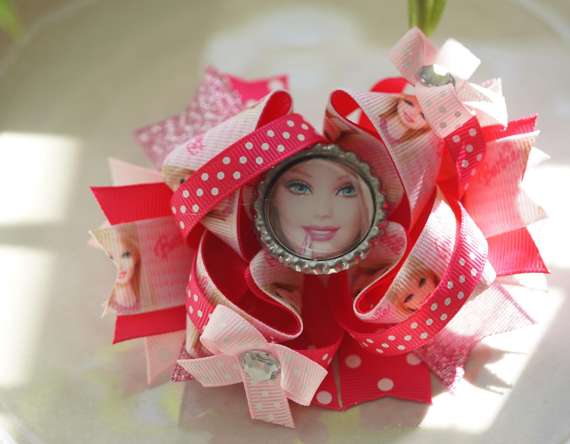 gross grain barbie inspired hair bow