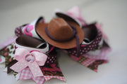 Cowboy hat grosgrain hair bow