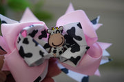 little cow crossgrain hair bow for little girls!