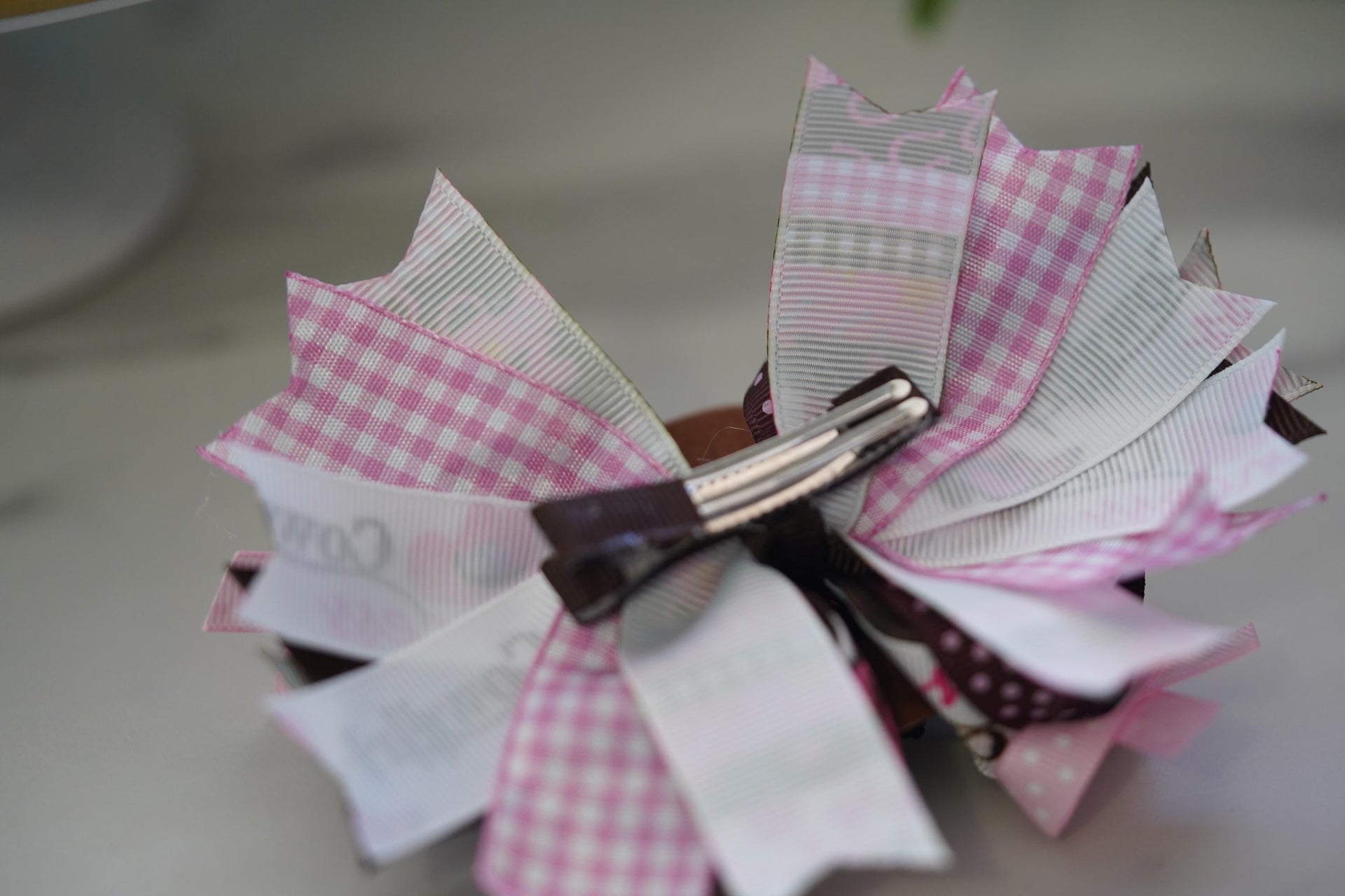 Cowboy hat grosgrain hair bow