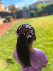 Cowboy hat grosgrain hair bow