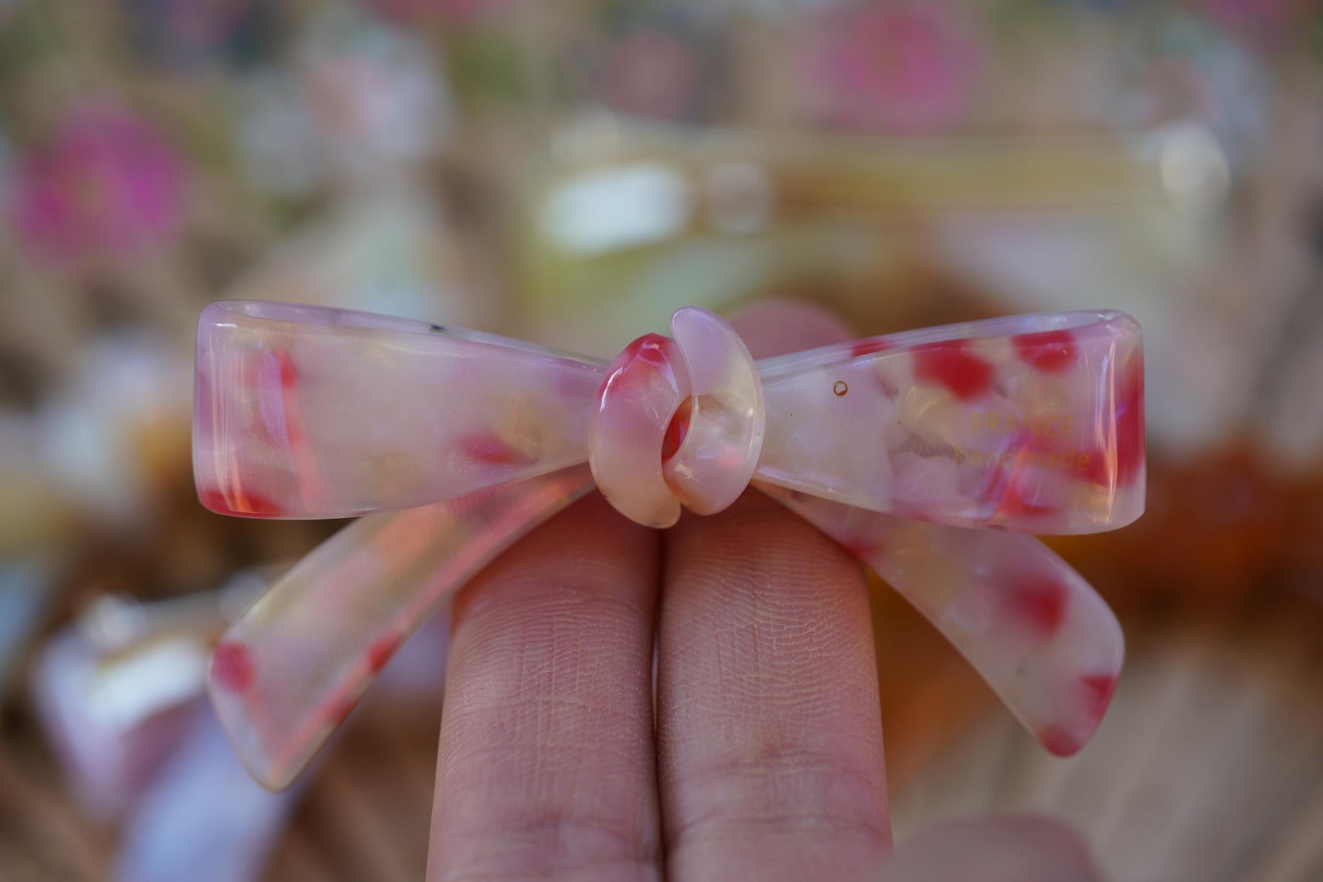 Hair bow clip acetate Butterfly design