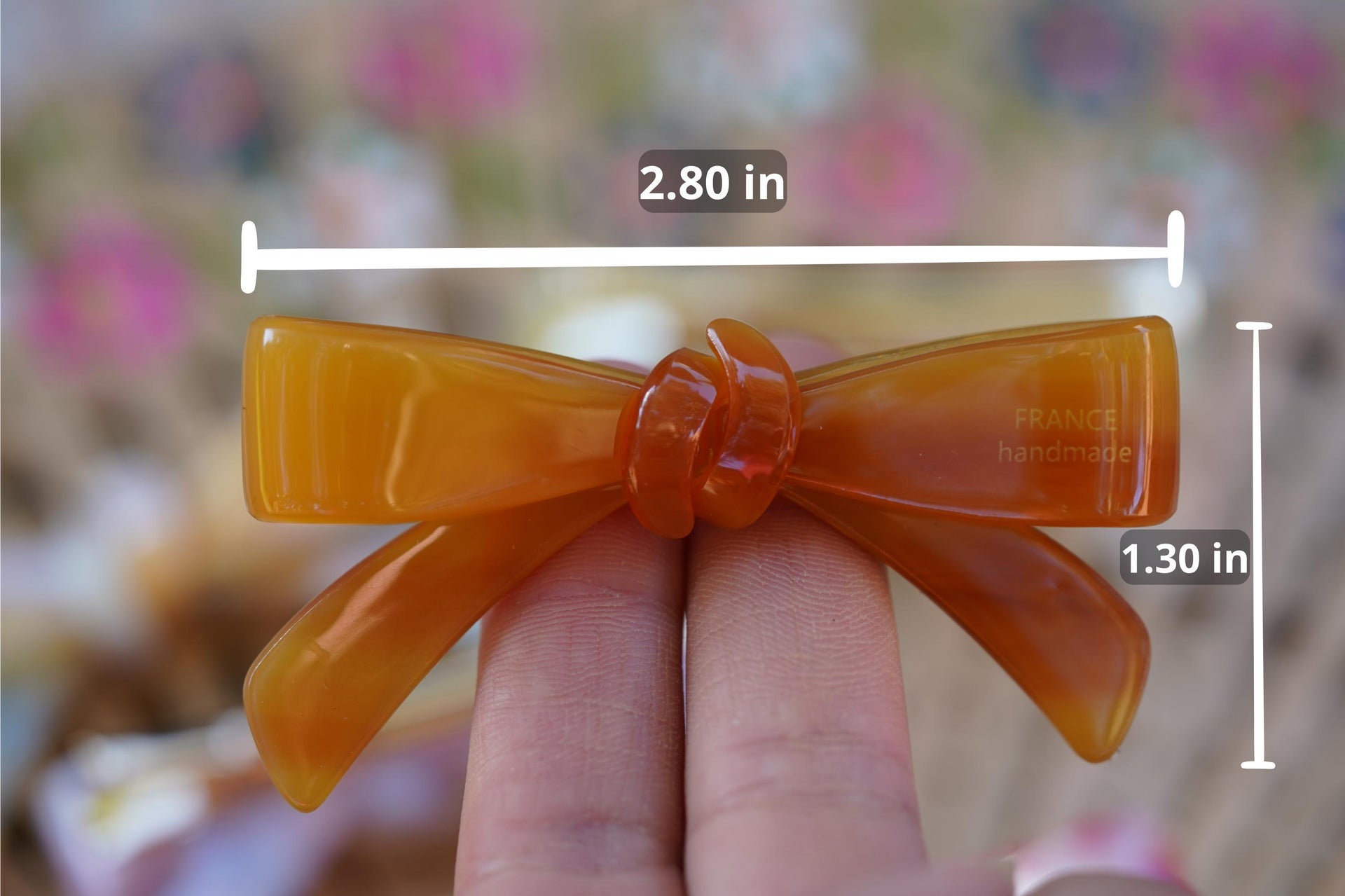 Hair bow clip acetate Butterfly design