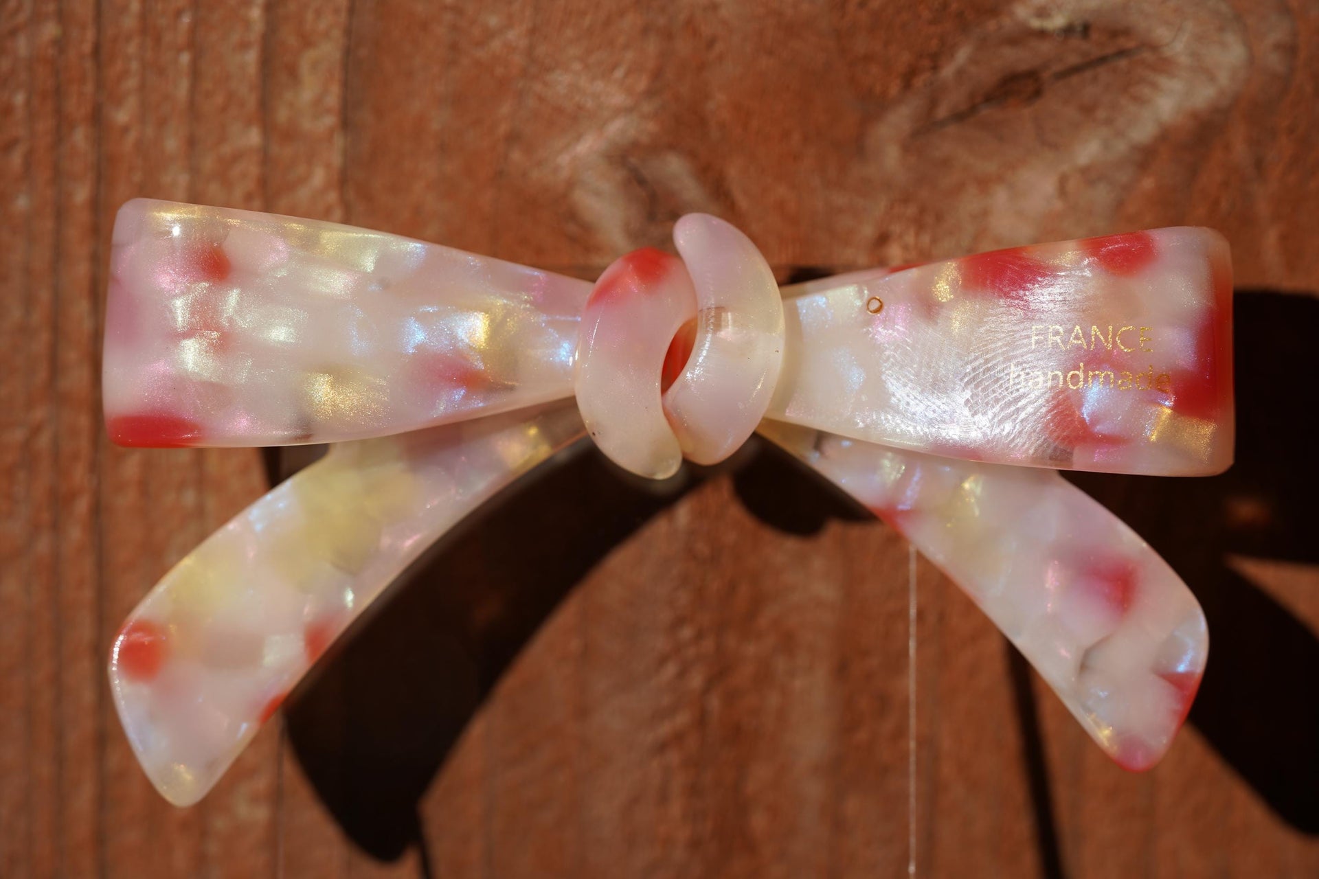 Hair bow clip acetate Butterfly design