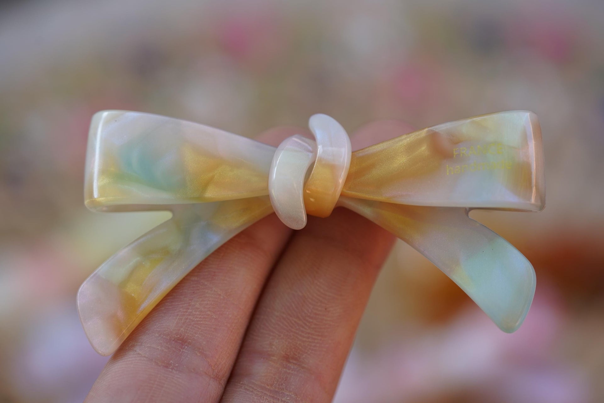Hair bow clip acetate Butterfly design