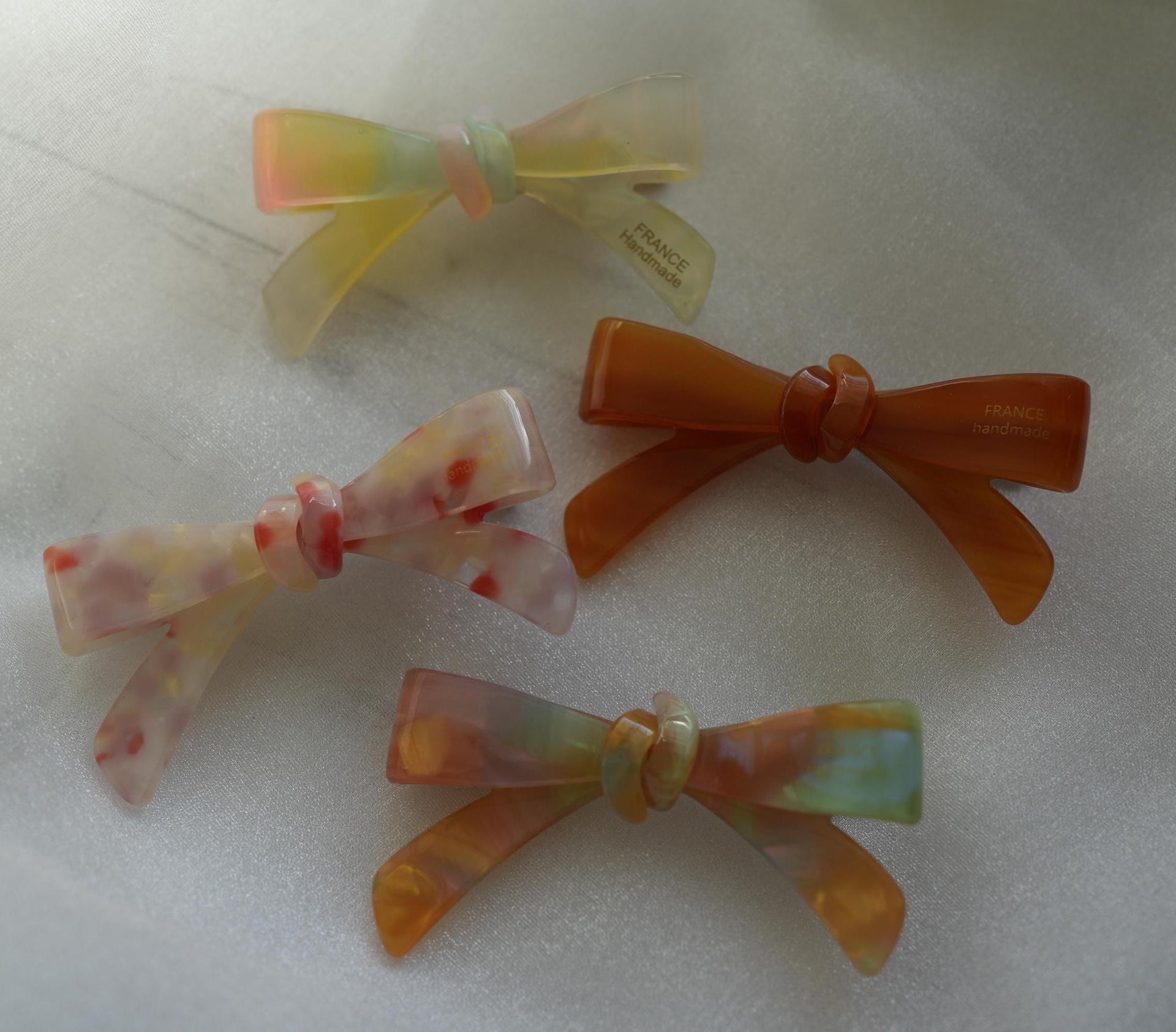 Hair bow clip acetate Butterfly design
