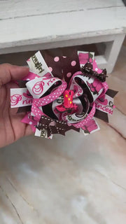 Girls cowboy boots grosgrain hair bow