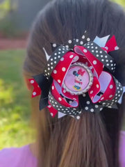 Grosgrain hair bow mouse character