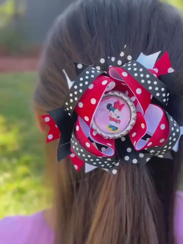 Grosgrain hair bow mouse character